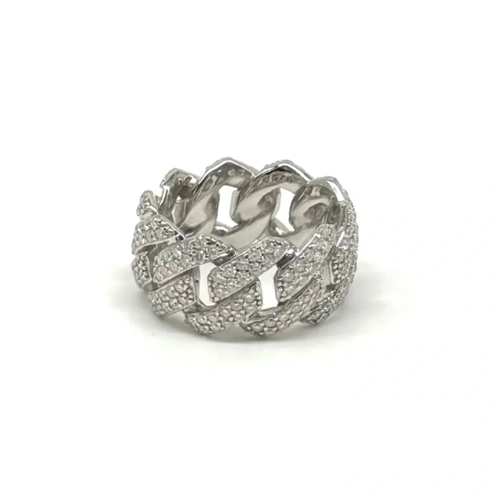 925 Silver, 2.6CTW Moissanite Miami Cuban Ring